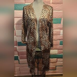 Leopard Print Long Cardigan